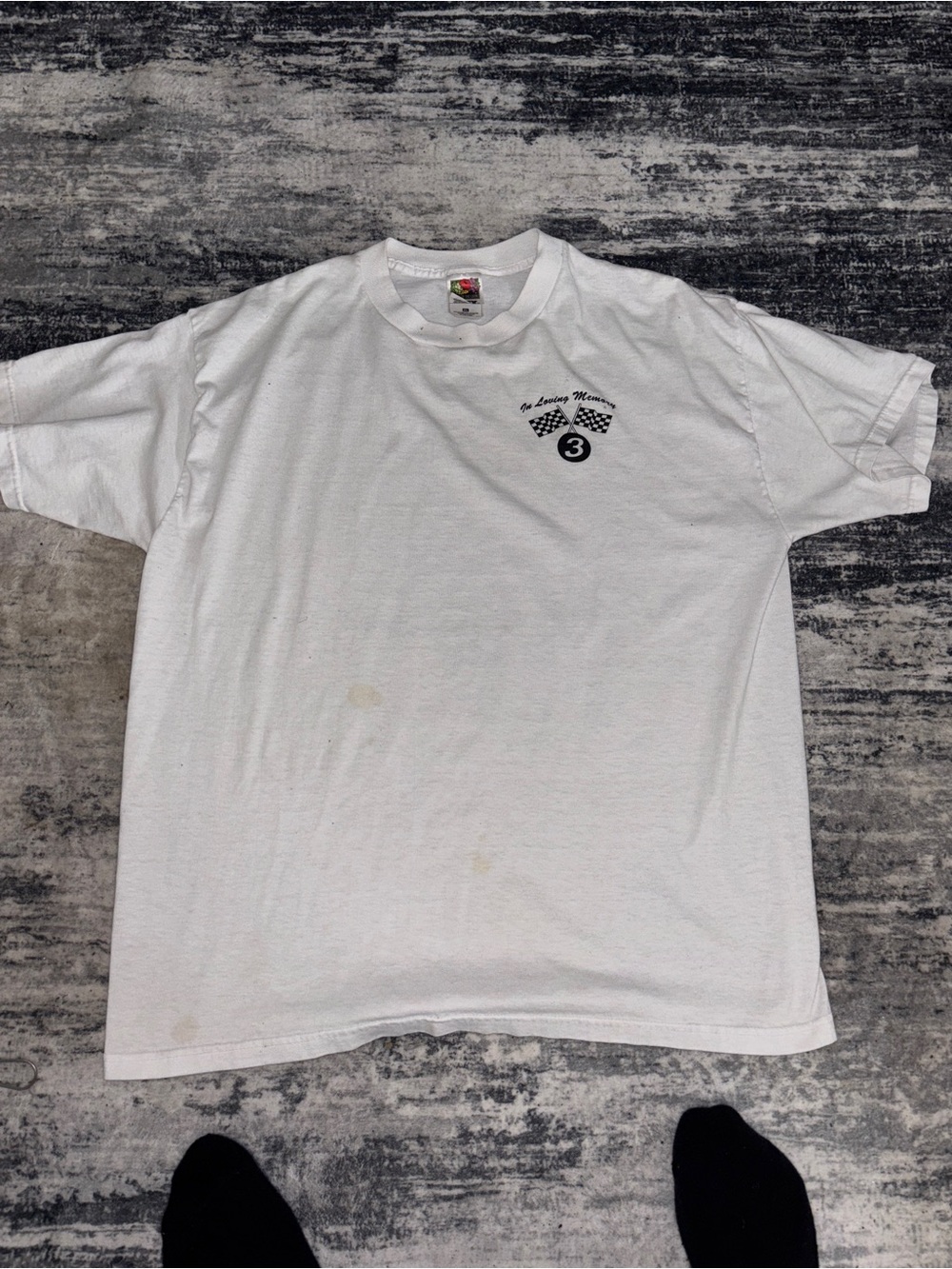 White Racing number 3 Graphic Short-Sleeve T-Shirt